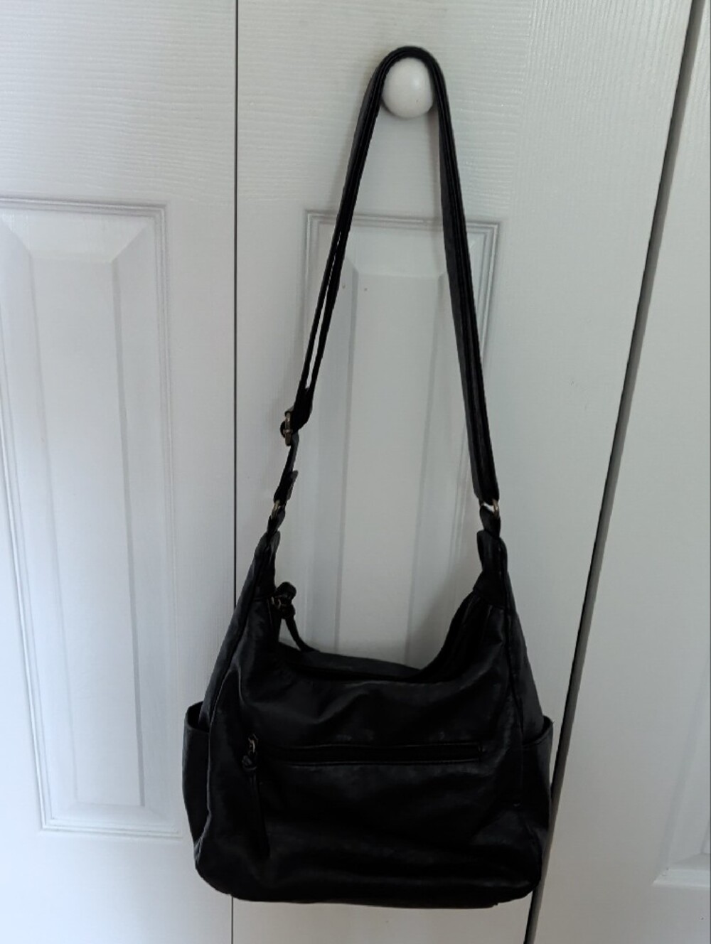 Bueno Black Leather Crossbody Bag with Stud Accents - Picture 4 of 6